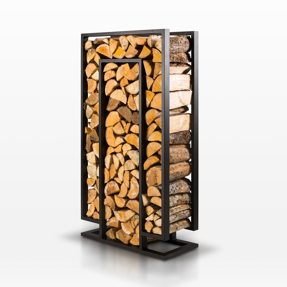 Handmade steel firewood holders for storage and design