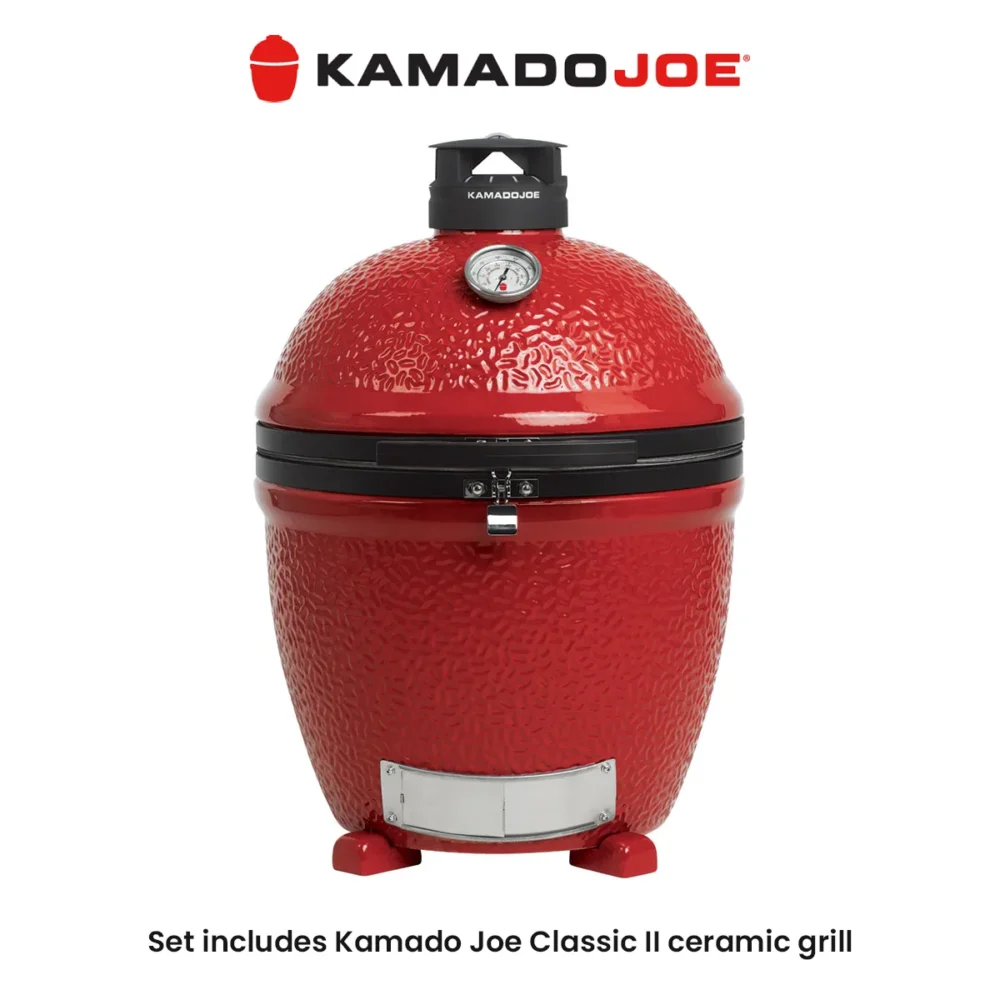 set includes Kamado Joe Classic II ceramic grill